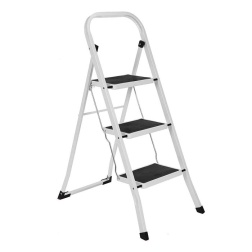 Sgabello in acciaio laccato con 3 gradini antiscivolo